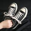 Shoes For Women Low-Top Vulcanized Canvas Platform Sneakers Black Flats Tennis Female Classic Student Small Couples Skateboard