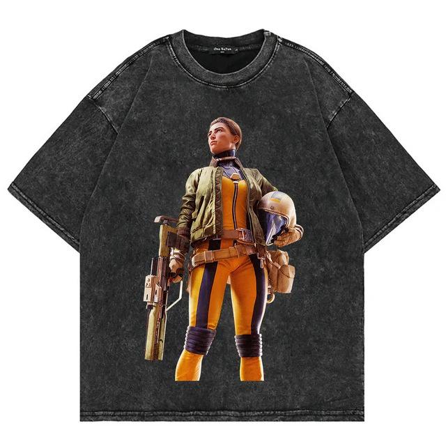 Camiseta ARC Raiders 100% Algodão Lavado Vintage para Homens/Mulheres