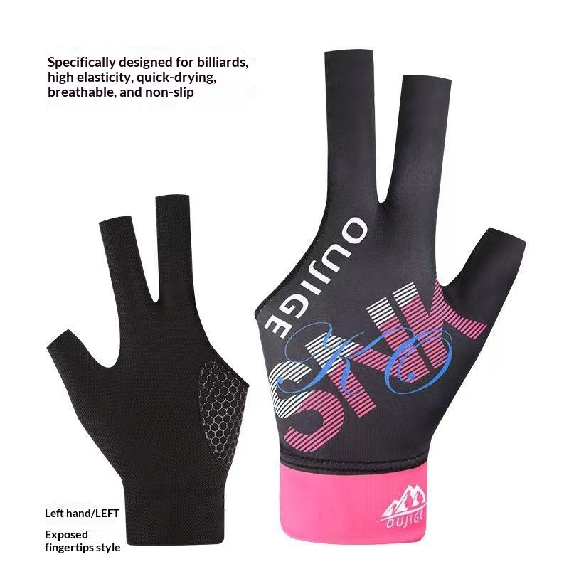 3 Finger Billiard Glove Open Finger Design Breathable Polyester AntiSlip for Pool and Snooker Player