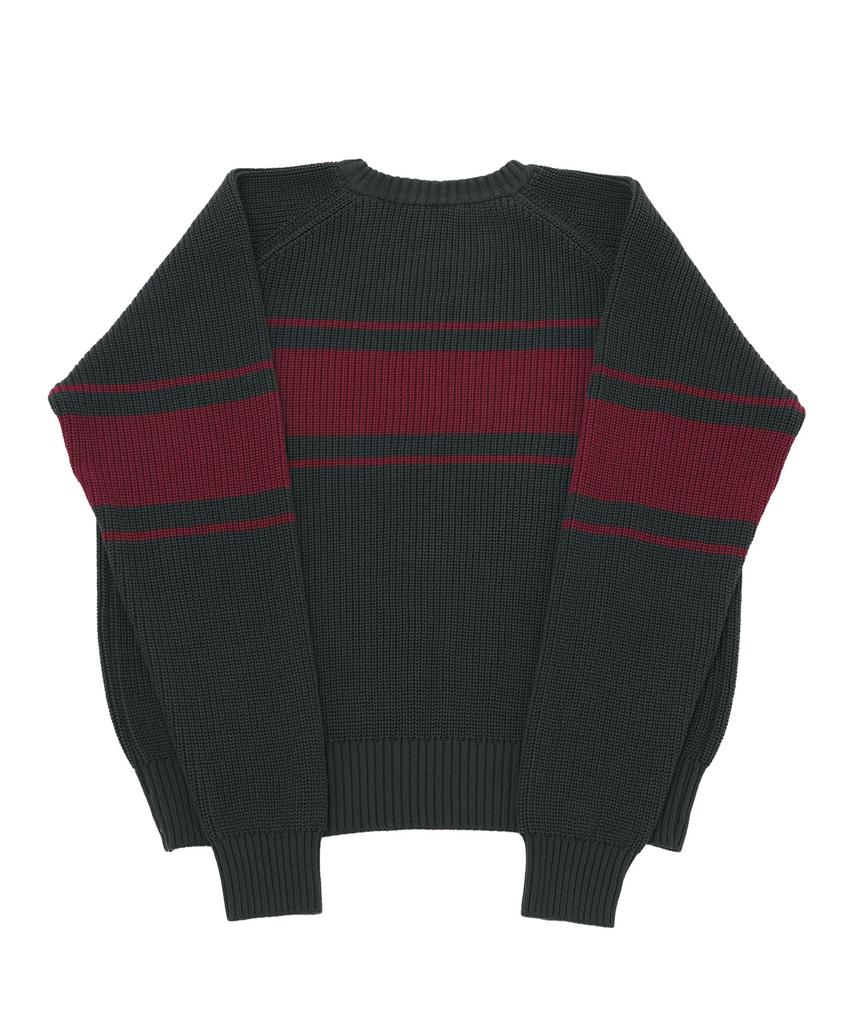 A NOTHING Color-Line 7G Knit Crew-Neck (Charcoal)