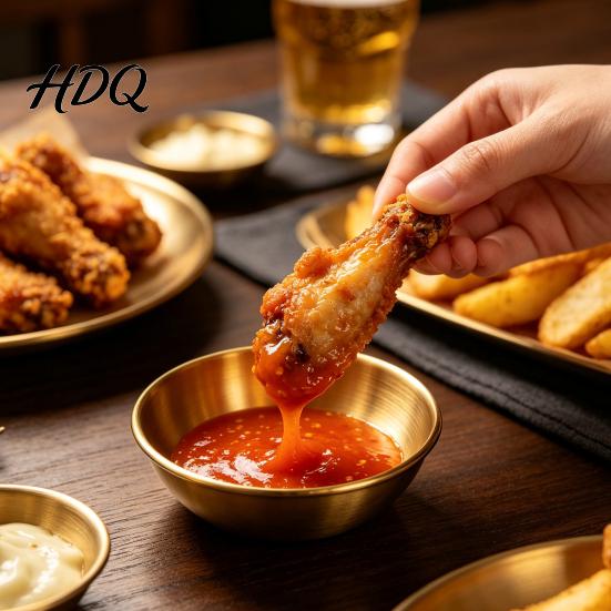 Mini Bowls for Barbecue 6PCS Stainless Steel Seasoning Bowls Dipping Sauce Cups Small Side Dish Stackable Round Condiment Dishes Home And Restaurant