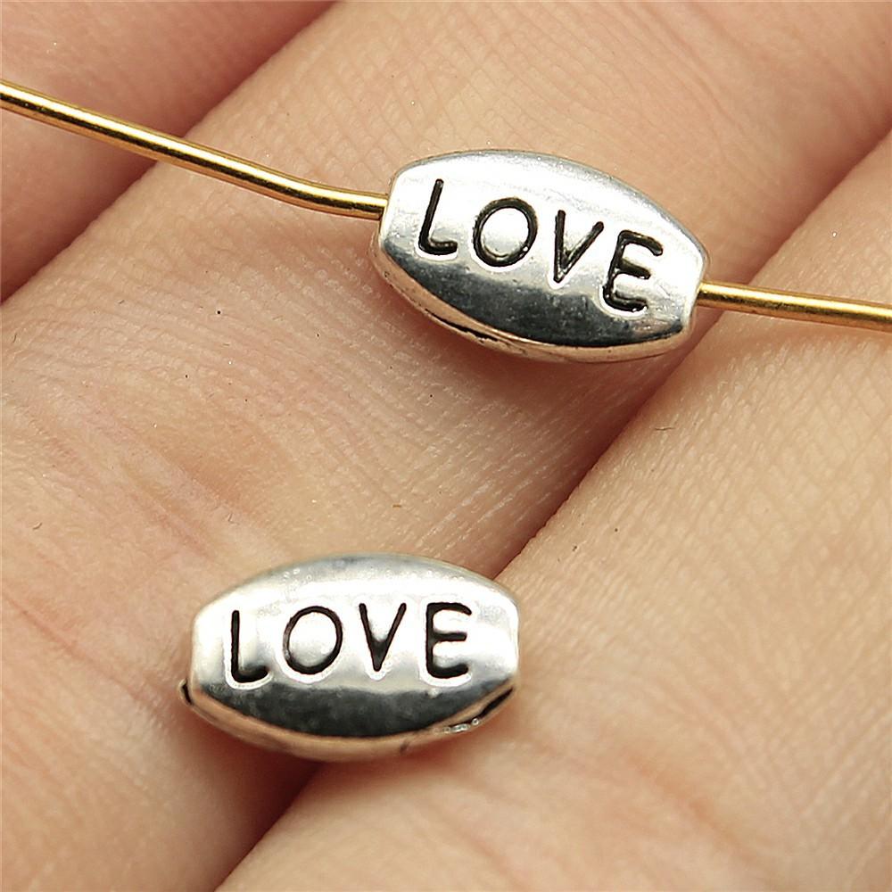 40pcs Charms Love Antique Silver Color Love Heart Charms Jewelry Findings DIY Word Love Charms Wholesale