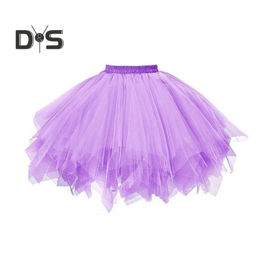 Women Tulle Skirt 50s Tutu Petticoat Elastic Waist Short Ballet Crinoline Petticoat Carnival Costume Underskirt