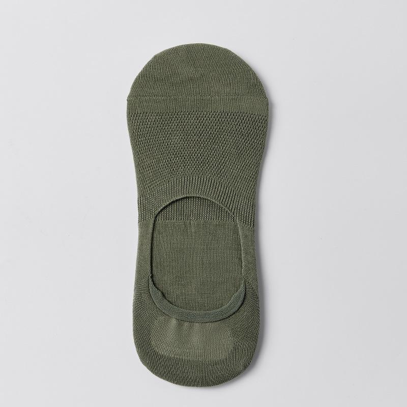 Men's Summer Shallow-mouthed Invisible Socks, Thin Mesh Silicone Anti-slip Men's Socks, Solid-colored Cotton Socks, Boat Socks, Men's Short Socks