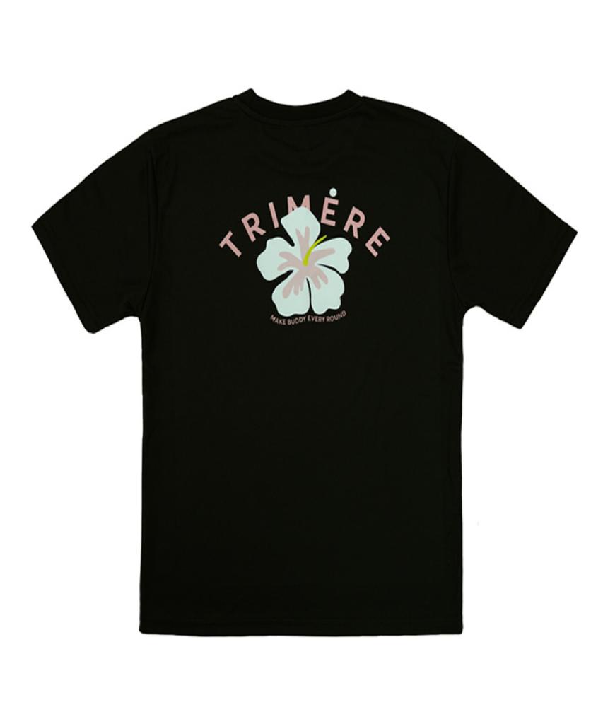 TRIMERE Signature Floral Functional Short Sleeve Black