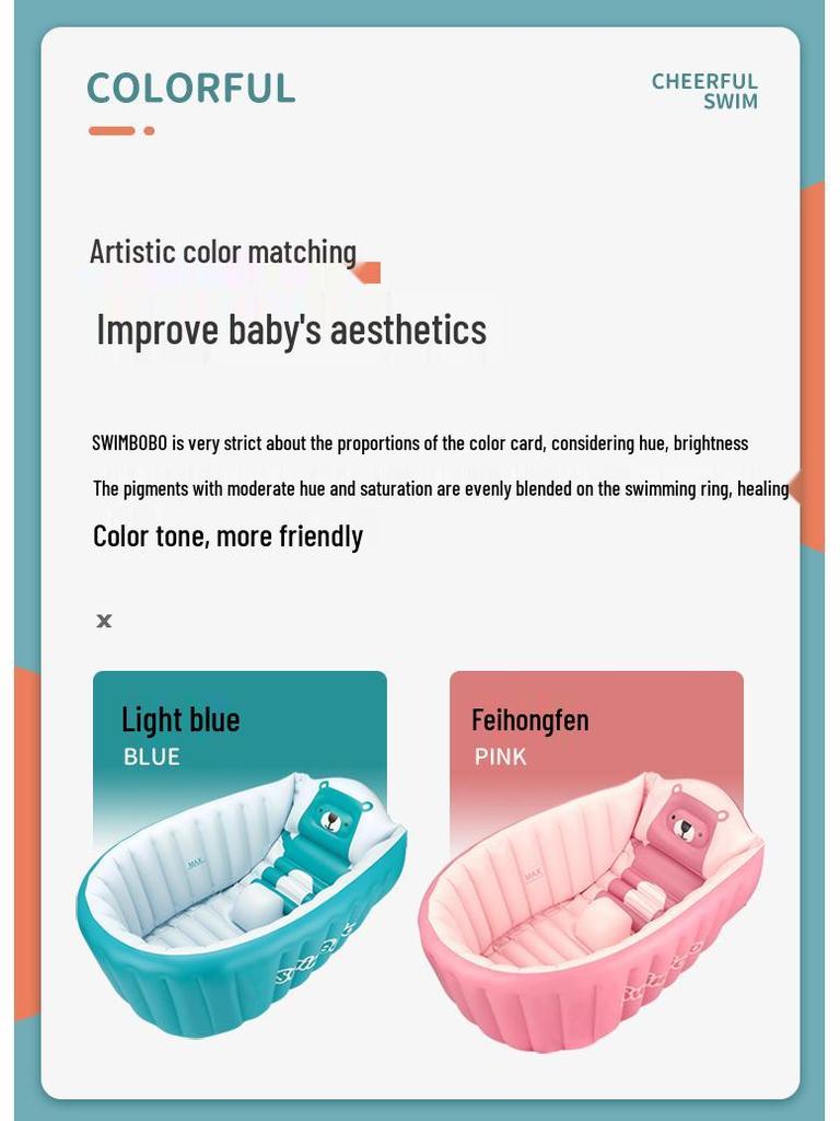 Swimbobo Foldable Inflatable Baby Bathtub - Thickened and Portable for Travel and Home Use