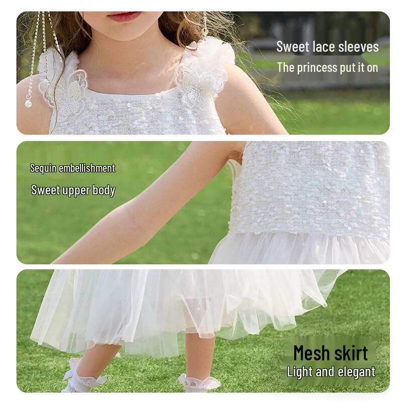 ASK JUNIOR Girls Bowknot Princess Summer Dress