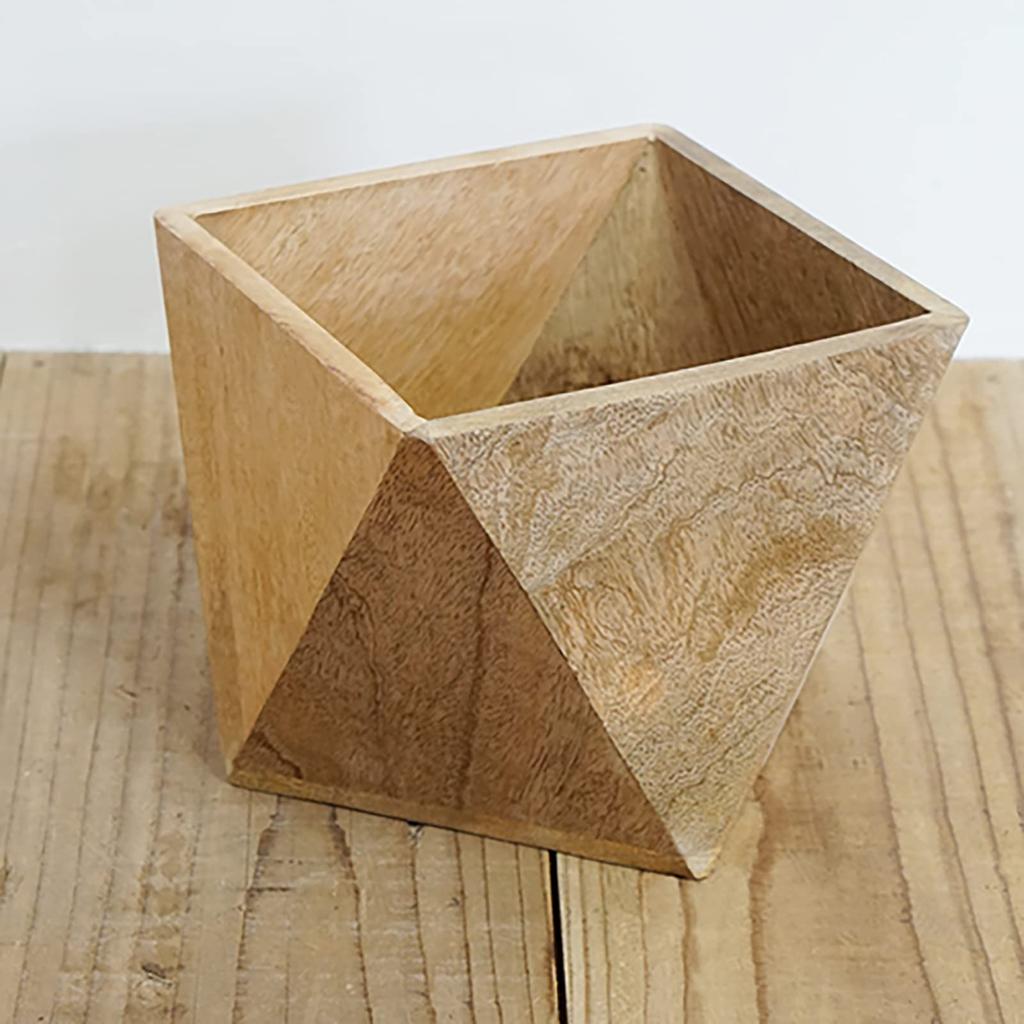 Posh Living Polygon Topf B19 x T19 x 41335 Deckel, Groß, Holz, H17cm,