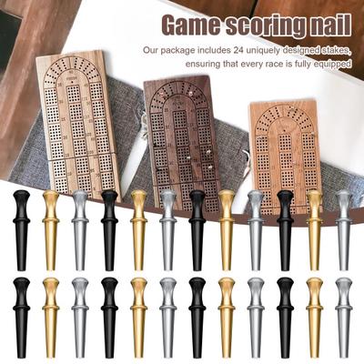 24 Stück/Set Metall Cribbage Board Stifte Passend für 45665 Zoll Löcher 3 Farben Cribbage