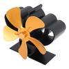Heat Powered Stove Fan Aluminum Alloy Low Noise Sustainable Wood Stove Fan for Log Fireplace Gold