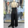 Women's Halterneck Suspender Pleated Waist Backless Jumpsuit