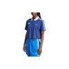adidas LOOSE CROP Loose-fitting cropped short-sleeved polo shirt for women, blue