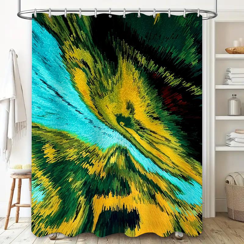 Modern Colorful Shower Curtain with Vivid Patterns Decorative Bath Liner for Home Bathroom