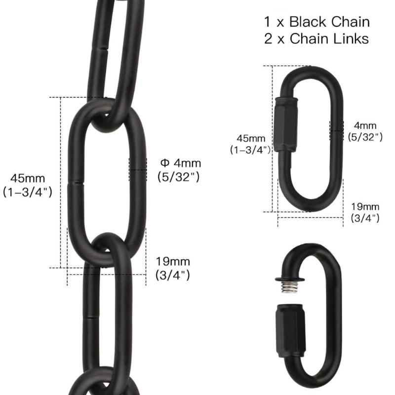 Adjustable Metal Pendant Chandelier Chain with Detachable Link 6 feet Industrial Light Fixture Chain Easy to Install