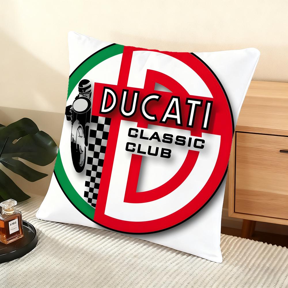 

Car Brand D-Ducati Cushion Cover Silky Short Plush Home Sofa Cushion Cover - Invisible Zipper Home Decoration 12x12Inch