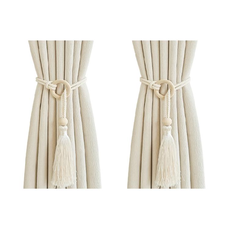 

2PCS Curtain Tiebacks With Tasseled Hand Knitted Rope Curtain Holder For Living Room Bedroom Easy To Use