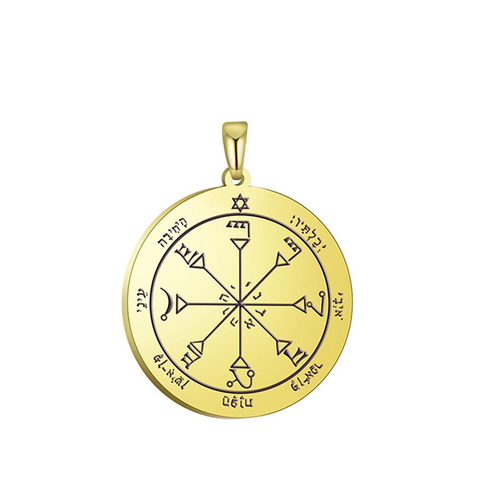 Dawapara Salomon Anhänger Pentagramm der Sonne Amulett Anhänger für Halsketten Edelstahl Schmuck Talisman Zubehör