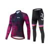Herbst Langarm Atmungsaktives Radsportanzug Set Damen Fahrradtrikot Schnelltrocknend Outdoor Sportbekleidung Radsport Trägerhose Fahrradhemd