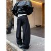 Spring and summer American retro heavy three-dimensional pleated wide-leg casual pants men's and women's loose design suit pants