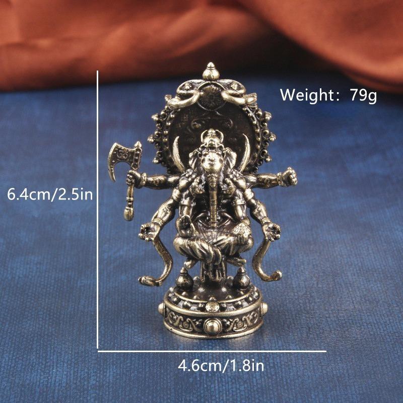 Vintage Brass Thailand Elephant God Desktop Decoration Figurines Tea Pet Table Ornament Solid Copper Animal Crafts Home Decor