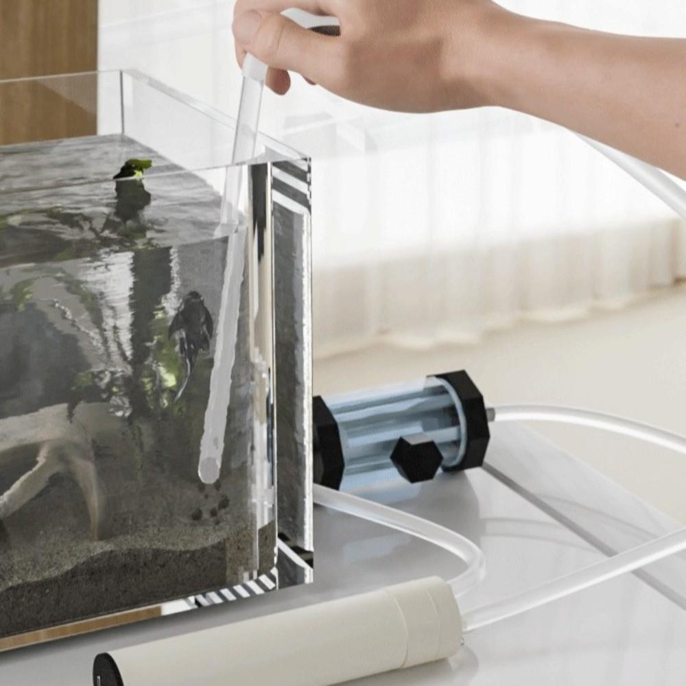 USB Powered Aquarium Water Changer 280GPH Electric Fish Tank Feces Suction Pump with Extension Tube Detachable