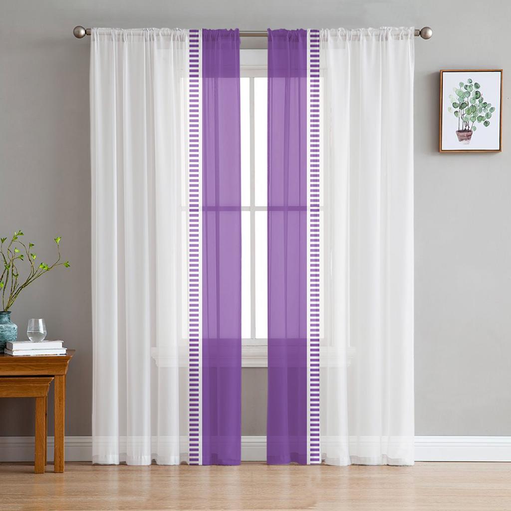Life Of Flower Lila Gittervorhänge Ideal für Wohnzimmer Druck Transparenter Voile Vorhang Schlafzimmer Fensterabdeckung Vorhänge Jalousien Heimdekoration
