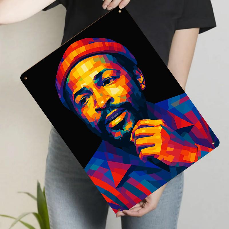 

Colorful Geometric Portrait Metal Wall Art Modern Home Decor Living Room 20x30cm（7.8x11.8inch）