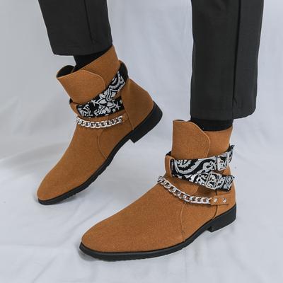 Trendy High Top Motorcycle Boots Branded Men's Cowhide Suede Business Boots Quality Comfortable Casual Leather Boots Sizes 38-46