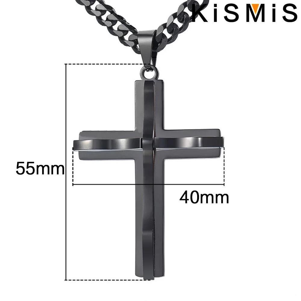 1PC Mens Cross Pendant Necklace Hip Hop Jewelry Accessories Fashion Trendy Necklace for Men