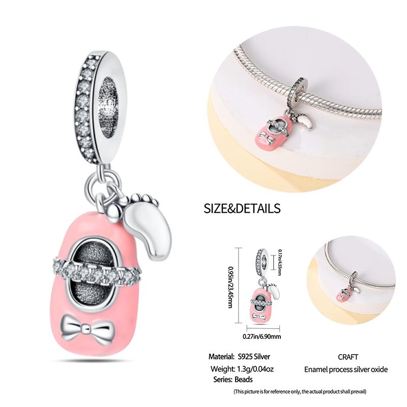 New Copper Bow Star Love Pink Series Charm Beads Suitable For 3Mm Original Bracelet Diy Fashion Jewelry Gift