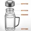 Fuguang Large Capacity High Borosilicate Double-Layer Glass Cup with Tea Strainer, Thickened Water Cup with Handle, Tea Infuser Mug, Office Cup
