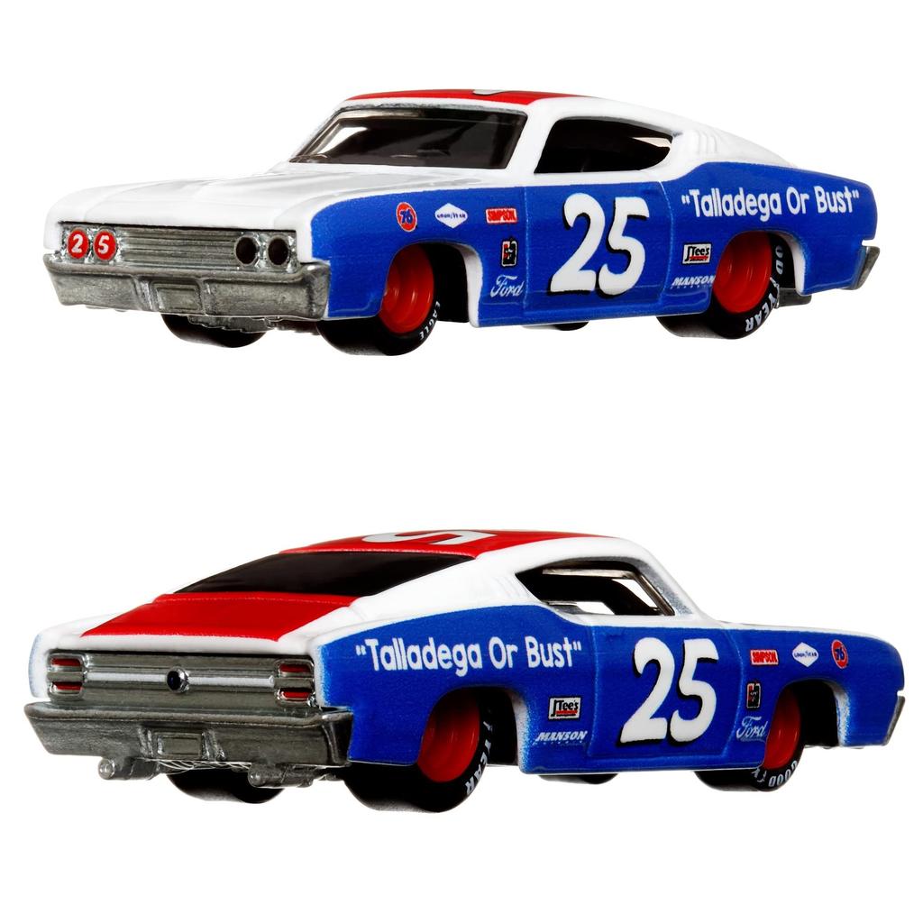 Hot Wheels Premium Ford Torino Chevelle 3 and HFF31 Scale Model Kit 2-Pack '69 Talladega/'66 (Ages Up) Silver/Blue 1/64