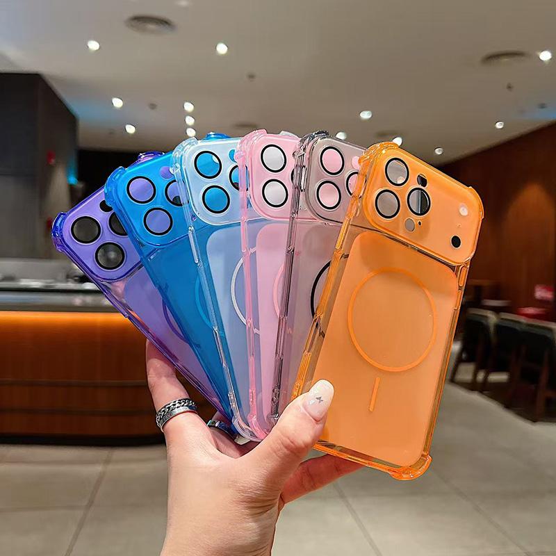 Comes with Lens Film Phone Case for IPhone 17 16 15 Pro Max 14 13 12 Transparent Shockproof Back Cover