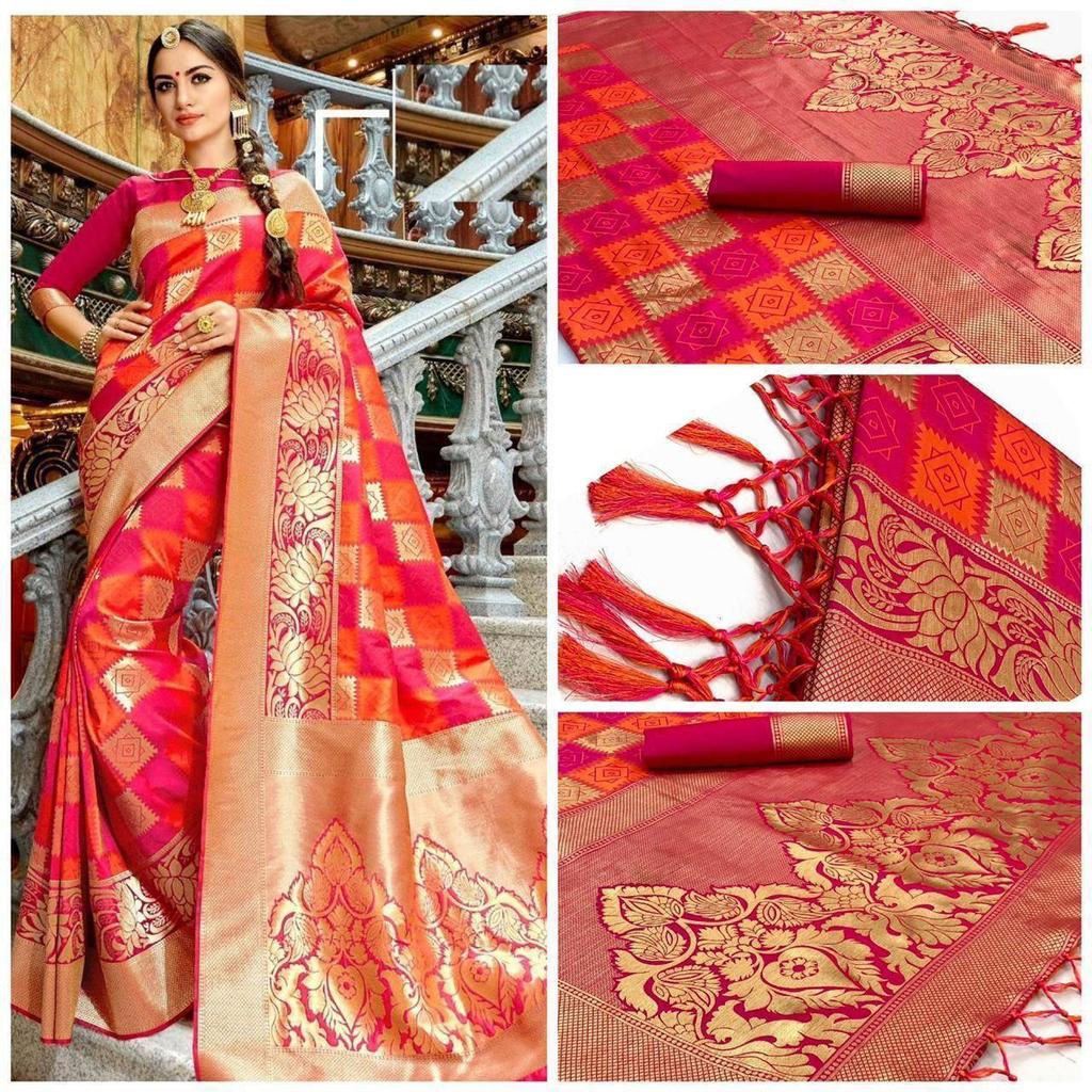 Royal Soft Lichi Silk Saree – Rich Pallu Jacquard with Stylish Zahlar