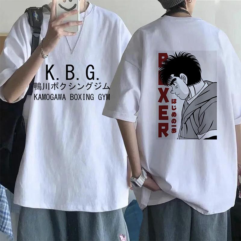 Hajime No Ippo Hip Hop Size TShirt Anime Harajuku Tee Tops Men Women Makunouchi Takamura T-Shirt KGB Y2k Manga Tshirt Clothes