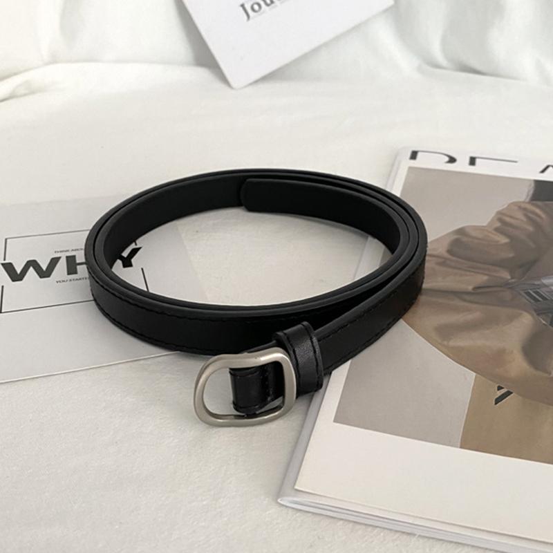 Fashion Luxury No-hole Belt For Women Waistband Buckle Pin Belt Jeans Decorative Female Dress Thin PU Leather Waist Strap