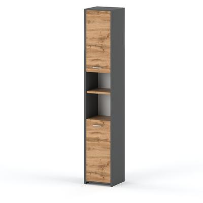 Floor-standing Bathroom Cabinet Gray Oak Wotan 30 CM Loft Bathroom Column