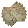 Vintage World Map Placemats Set Classic Cartography Table Mats For Study Home Office Library Decor Educational Gift Idea