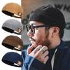 Hip Hop Corduroy Beanie Caps Solid Color Vintage Dome Hat Retro Brimless Hat  Men Women