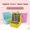 2-in-1 Hay Feeder for Small Pets - Plastic Rabbit Hay Feeder, Suitable for Rabbits, Guinea Pigs, Chinchillas