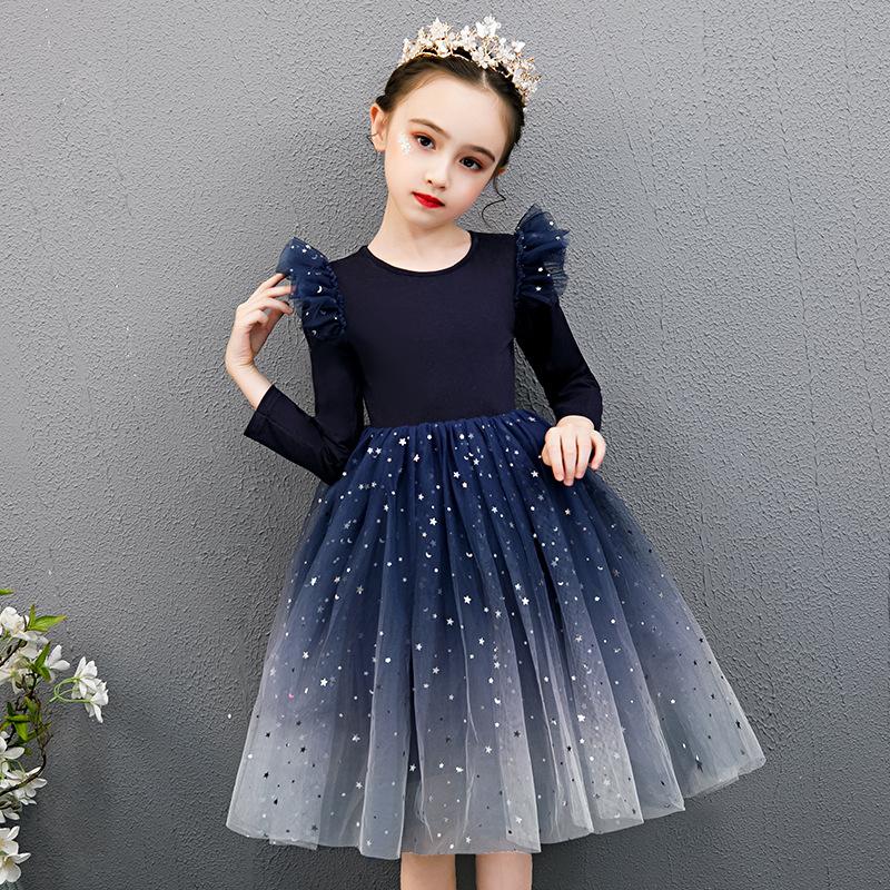 Rochie Fete Craciun Stil Western Starry Sky Mesh Fusta Tutu Fata Stil Western Rochie Printesa