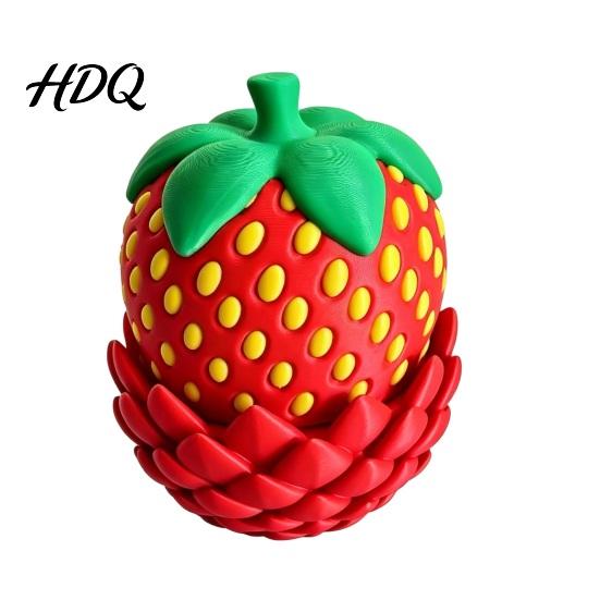 Dragon Toy with Flexible Joints Strawberry Egg Movable Dragon 3D Printed Fidget