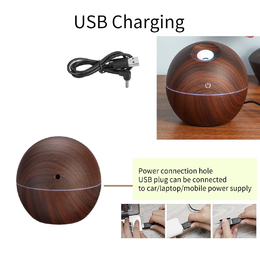 7 Color USB Aroma Essential Oil Diffuser Air Purifier LED Night Light Ultrasonic Cool Mist Humidifier Home Office 130ML