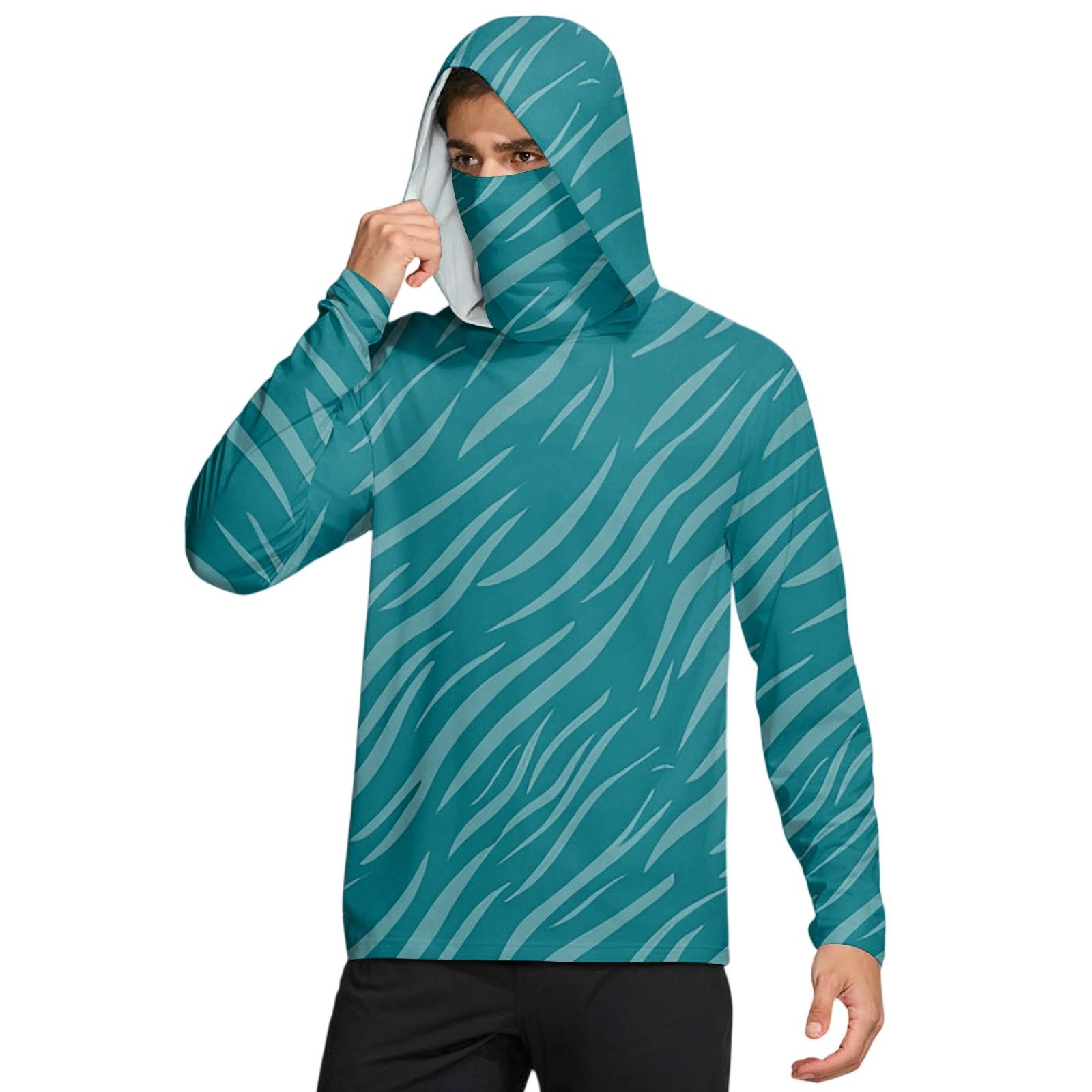 

Мужская рубашка с маской Легкая с длинным рукавом Капюшон Для пеших прогулок Рыбалки Для выступлений XL