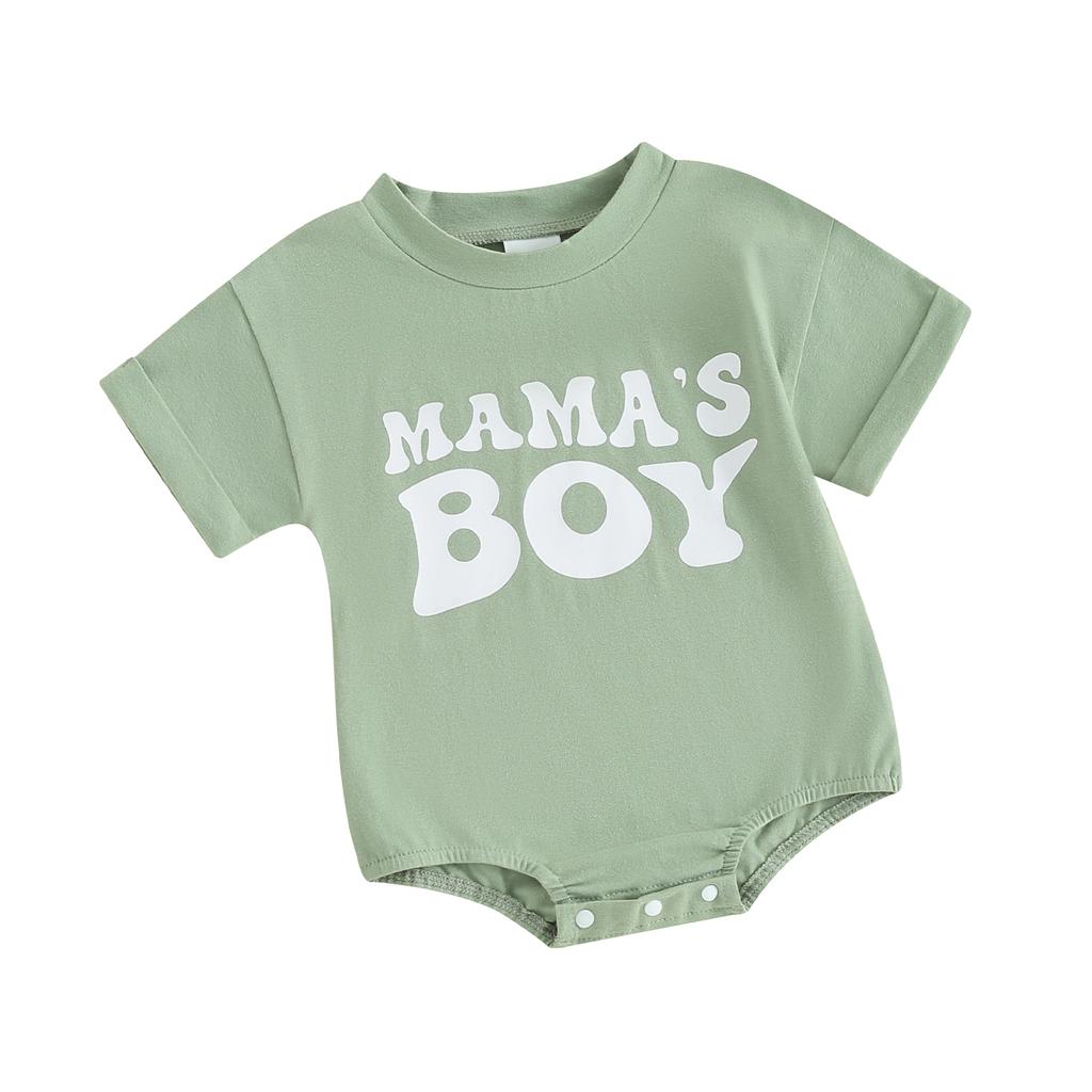 Infant Baby Boy Summer Jumpsuit Letter Print Round Neck Short Sleeve Romper Toddler T-Shirt Clothes