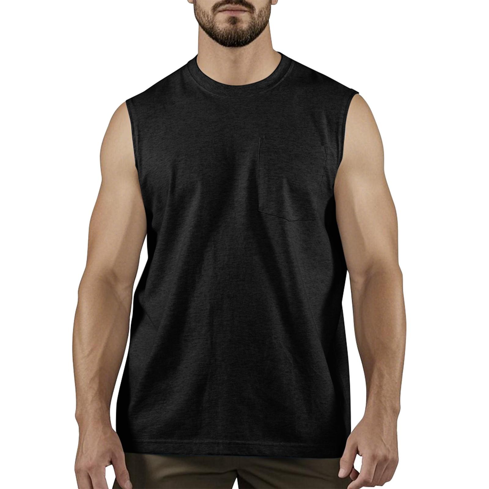 

Мужской летний модный повседневный жилет без рукавов, топы, мужской летний жилет без рукавов с принтом XL чёрный