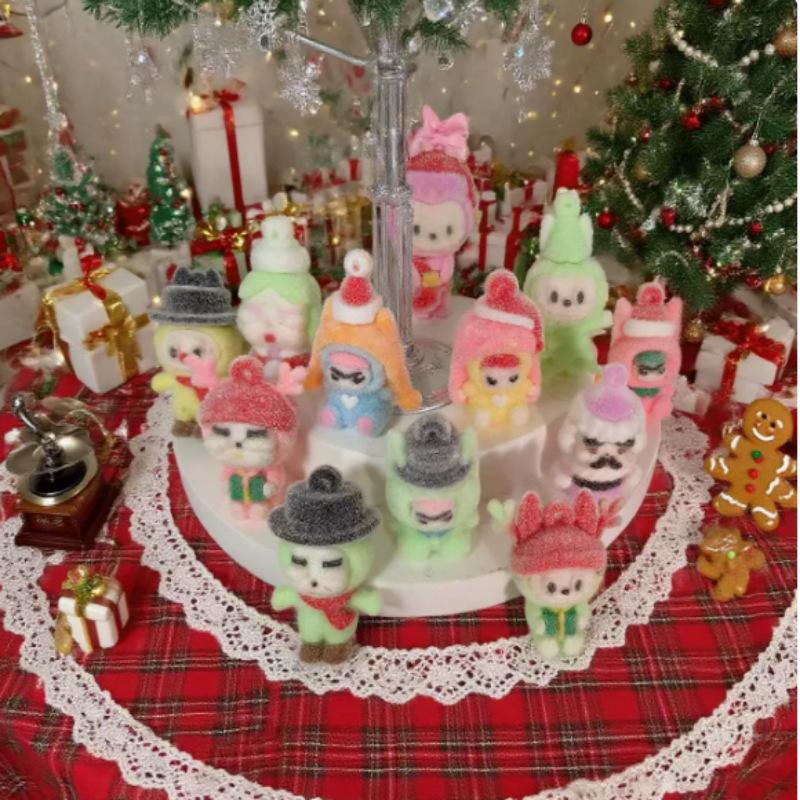 Christmas Flocked Doll Blind Box: 12-Hole Snowman Pendant Toy for Kids