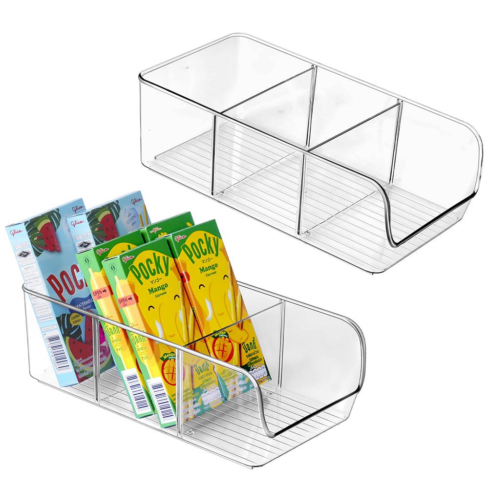 

Transparent Refrigerator Storage Box Divided Beverage Can Storage Rack Stackable Tea Bag Dispenser Box Kitchen Supplies