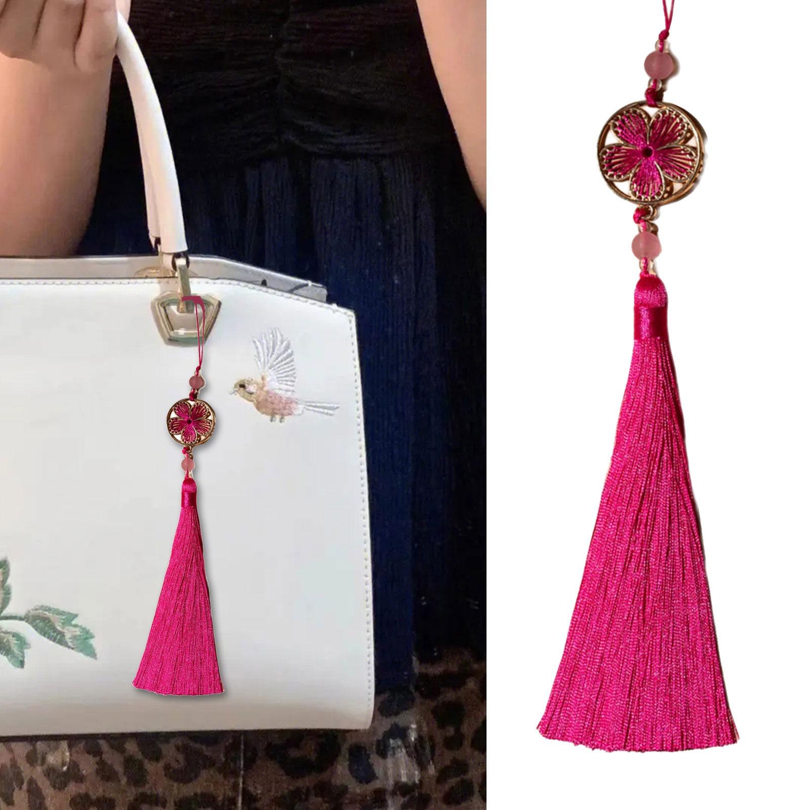 

Traditional Han Fu Tassels Pendant With Auspicious Flower Designs for Cultural Enthusiasts and Fashion Seekers Use 12