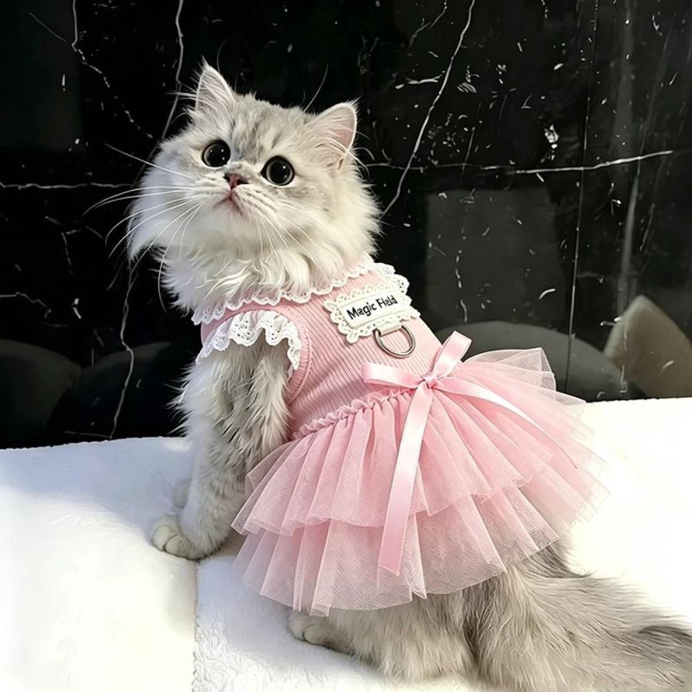 Breathable Pet Clothing Lace Tutu Puppy Skirt New Cat Dress For Small Dogs